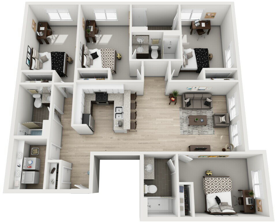 floor plan layout at the flats at isu apartments
