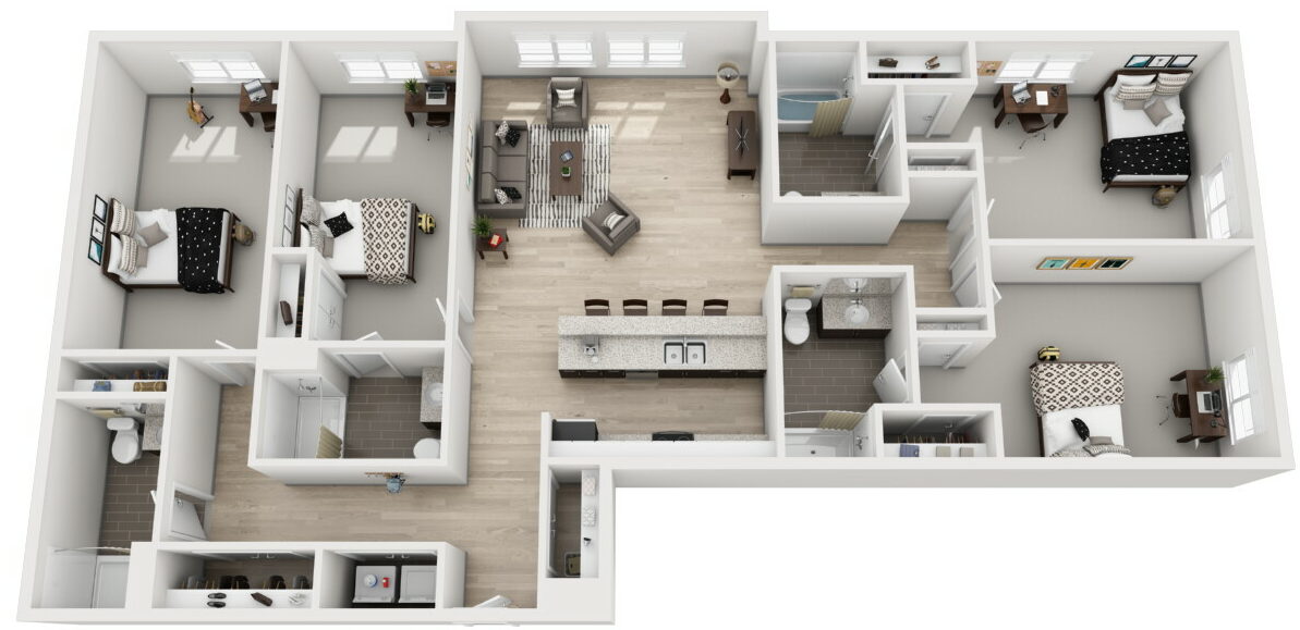 example floor plan layout at the flats at isu