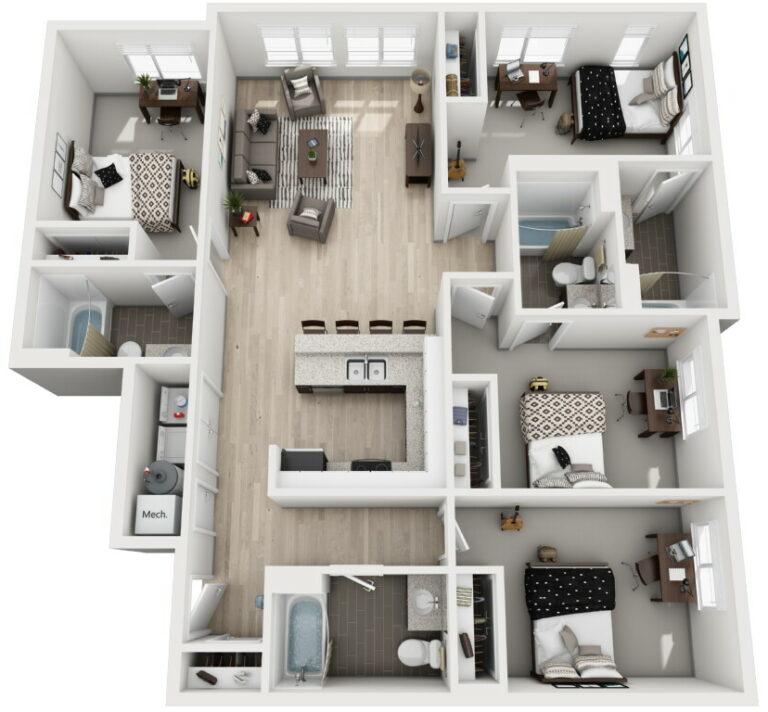 Student Housing in Normal, IL | Floor Plans | The Flats at ISU